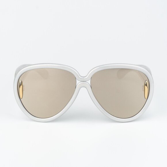 Loewe X PAULA'S IBIZA Men Sunglasses White Gold Mirror Pilot LW40132I 24C - Picture 2 of 11